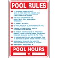 Hy-Ko Pool Rules (California) Sign 20" x 28", 5PK A20411